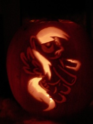 Size: 3216x4288 | Tagged: safe, derpy hooves, pegasus, pony, g4, female, halloween, holiday, jack-o-lantern, mare, pumpkin