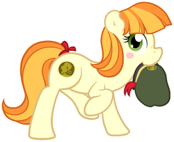 Size: 1256x1025 | Tagged: safe, artist:furrgroup, tag-a-long, pony, g4, female, hatless, missing accessory, mouth hold, older, simple background, solo, thin mint, white background