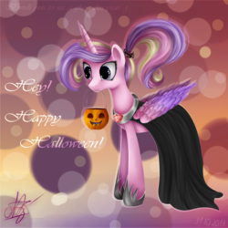 Size: 2000x2000 | Tagged: safe, artist:ogniva, princess cadance, alicorn, pony, g4, clothes, costume, female, mare, mouth hold, solo