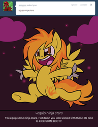 Size: 666x864 | Tagged: safe, artist:php92, spitfire, ask spitfire the wonderbolt, g4, female, shuriken, solo, tumblr