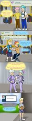 Size: 462x1727 | Tagged: safe, artist:phallen1, cloudchaser, derpy hooves, flitter, fluttershy, rainbow dash, oc, human, g4, air ponyville, ask, comic, humanized, parachute, this will end in tears and/or death