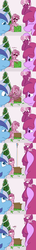 Size: 750x5249 | Tagged: safe, artist:skoon, berry punch, berryshine, cheerilee, minuette, rainbow dash, ruby pinch, earth pony, pony, ask berry punch, g4, ask, bipedal, blob, blob ponies, christmas, christmas tree, chubbie, flying, present, tree, wat