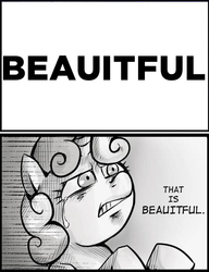 Size: 537x700 | Tagged: safe, sweetie belle, g4, captain obvious, exploitable meme, intentional spelling error, meme, misspelling, shaped like itself, subversion, subverted meme, that is beautiful