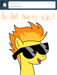 Size: 654x857 | Tagged: safe, artist:php92, spitfire, ask spitfire the wonderbolt, g4, female, solo, sunglasses, tumblr