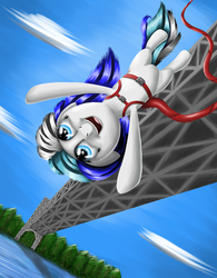 Size: 1500x1920 | Tagged: safe, artist:polex-p, oc, oc only, bungee jumping, day, freedom, solo