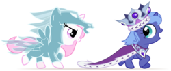 Size: 1024x426 | Tagged: safe, artist:arvaus, princess celestia, princess luna, princess platinum, windigo, g4, cewestia, chase, clothes, costume, cute, dressup, filly, open mouth, running, simple background, smiling, spread wings, woona