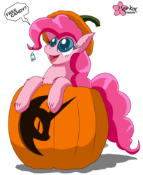 Size: 1593x1944 | Tagged: safe, artist:clouddg, pinkie pie, earth pony, pony, g4, female, jack-o-lantern, nightmare night symbol, pumpkin, solo