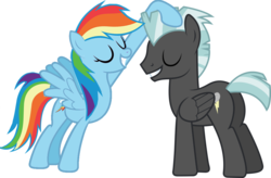 Size: 1103x724 | Tagged: safe, artist:emilythestrange324, rainbow dash, thunderlane, g4, female, male, shipping, simple background, straight, thunderdash, transparent background, vector