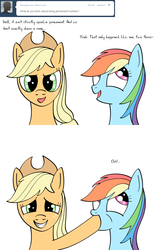 Size: 900x1380 | Tagged: safe, artist:redesine, applejack, rainbow dash, ask applejack and rainbow dash, g4, ask, tumblr