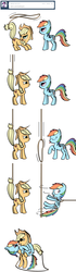 Size: 900x3205 | Tagged: safe, artist:redesine, applejack, rainbow dash, ask applejack and rainbow dash, g4, ask, female, lasso, lesbian, rope, ship:appledash, shipping