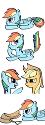 Size: 887x2448 | Tagged: safe, artist:redesine, applejack, rainbow dash, ask applejack and rainbow dash, g4, ask, saddle