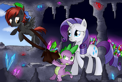 Size: 1500x1000 | Tagged: safe, artist:swanlullaby, rarity, spike, oc, g4
