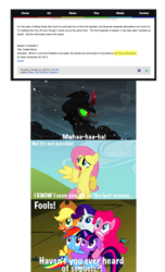 Size: 1810x2972 | Tagged: safe, applejack, fluttershy, king sombra, pinkie pie, rainbow dash, rarity, twilight sparkle, umbrum, equestria daily, g4, season 4, comic, image macro, reference, scared, speculation, the adventures of jimmy neutron: boy genius