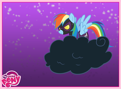 Size: 720x531 | Tagged: safe, rainbow dash, g4, official, clothes, costume, female, my little pony logo, shadowbolt dash, shadowbolts, shadowbolts costume, solo