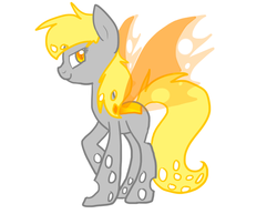 Size: 735x568 | Tagged: safe, artist:le-poofe, derpy hooves, changeling, pegasus, pony, g4, changelingified, derpling, female, mare, solo, yellow changeling