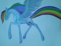 Size: 1024x768 | Tagged: safe, artist:penkatshi, rainbow dash, g4, female, solo, traditional art