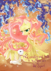 Size: 1071x1500 | Tagged: dead source, safe, artist:my-magic-dream, angel bunny, fluttershy, g4, hug, winghug