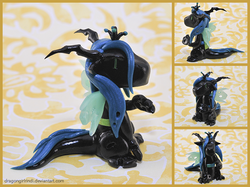 Size: 761x570 | Tagged: safe, artist:howmanydragons, queen chrysalis, dragon, g4, sculpture, species swap