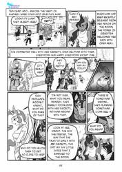 Size: 1200x1697 | Tagged: safe, artist:blazewingsthunder, artist:heimobauss, artist:pia-sama, princess celestia, princess luna, oc, anthro, comic:rogue diamond, g4, comic, monochrome