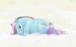 Size: 800x500 | Tagged: safe, artist:tackrack, rainbow dash, g3, g4, female, solo