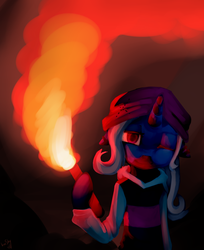 Size: 2100x2572 | Tagged: safe, artist:facerenon, trixie, pony, g4, bipedal, clothes, dark, female, flare, solo