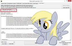 Size: 900x580 | Tagged: safe, screencap, derpy hooves, pegasus, pony, g4, female, i just don't know what went wrong, mare, minecraft, nose wrinkle, scrunchy face, solo, text