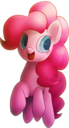 Size: 641x1185 | Tagged: safe, artist:zoiby, pinkie pie, earth pony, pony, g4, female, mare, open mouth, open smile, simple background, smiling, solo, transparent background