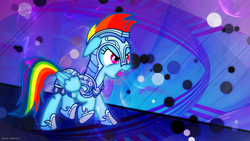 Size: 2560x1440 | Tagged: safe, artist:game-beatx14, artist:spier17, rainbow dash, g4, armor, female, solo, wallpaper