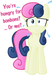 Size: 1280x1875 | Tagged: safe, artist:ajmstudios, bon bon, sweetie drops, earth pony, pony, g4, cute, female, mare, meme, simple background, solo, transparent background, worried