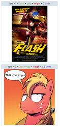 Size: 267x567 | Tagged: safe, big macintosh, flash sentry, earth pony, pony, g4, exploitable meme, juxtaposition, juxtaposition win, male, meme, stallion, the flash