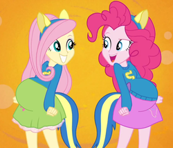 Size: 1185x1010 | Tagged: safe, fluttershy, pinkie pie, human, equestria girls, g4, my little pony equestria girls, preggy pie, pregnant, pregnant edit, pregnant equestria girls, teen pregnancy