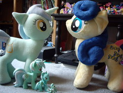 Size: 1024x768 | Tagged: safe, artist:sniperteam4, bon bon, lyra heartstrings, sweetie drops, earth pony, pony, unicorn, g4, blind bag, figure, funko, irl, photo, plushie, toy