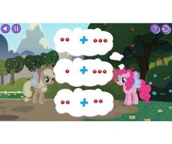 Size: 500x417 | Tagged: safe, screencap, applejack, pinkie pie, g4, discorded, glimmer wings, leapfrog, video game