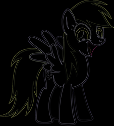 Size: 1444x1600 | Tagged: safe, derpy hooves, pegasus, pony, g4, female, mare, neon, smiling, solo, vector