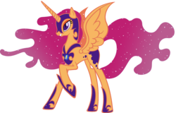 Size: 1600x1024 | Tagged: dead source, safe, artist:doctorxfizzle, artist:moongazeponies, nightmare moon, scootaloo, g4, female, simple background, solo, transparent background, vector
