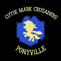 Size: 1200x1200 | Tagged: safe, edit, apple bloom, scootaloo, sweetie belle, g4, cut, cutie mark crusaders, emblem, logo, motorcycle club, patch, sons of anarchy, text