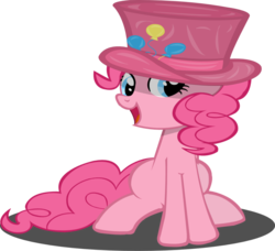 Size: 936x853 | Tagged: safe, artist:riskytheart, pinkie pie, g4, female, hat, simple background, solo, transparent background, vector