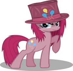 Size: 904x883 | Tagged: safe, artist:riskytheart, pinkie pie, g4, female, hat, pinkamena diane pie, simple background, solo, transparent background, vector