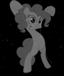 Size: 641x763 | Tagged: safe, pinkie pie, pony, g4, bipedal, constellation, female, hercules, solo, stars