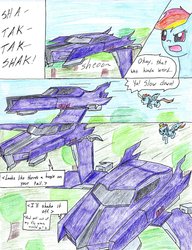 Size: 1024x1336 | Tagged: safe, artist:frostedicefire, rainbow dash, pony, g4, comic, crossover, transformers, transformers prime, vehicon