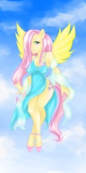 Size: 675x1350 | Tagged: safe, artist:ecchichibi, fluttershy, anthro, g4, female, human facial structure, solo