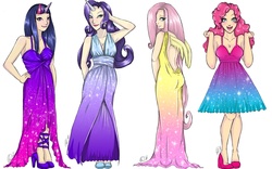 Size: 1444x900 | Tagged: safe, artist:ecchichibi, fluttershy, pinkie pie, rarity, twilight sparkle, human, g4, humanized, light skin