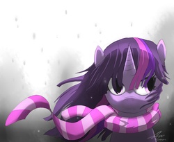 Size: 2200x1800 | Tagged: safe, artist:stupidyou3, twilight sparkle, g4, clothes, female, scarf, solo, winter