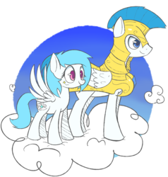 Size: 2112x2221 | Tagged: safe, artist:mister-markers, oc, oc:shooting star, pegasus, pony, armor, cloud, male, on a cloud, pegasus oc, pegasus royal guard, royal guard, stallion