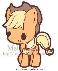 Size: 550x667 | Tagged: dead source, safe, artist:x-squishystar-x, applejack, earth pony, pony, g4, animated, blushing, female, gif, mare, simple background, solo, transparent background, watermark