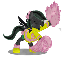 Size: 1213x1109 | Tagged: safe, oc, oc only, crystal pony, pony, bipedal, cheerleader, clothes, crossdressing, simple background, solo, transparent background, vector