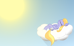 Size: 1440x900 | Tagged: safe, artist:starshinesprint, cloud kicker, g4, cloud, female, resting, sleeping, solo, sun