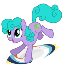 Size: 3000x3000 | Tagged: safe, artist:sunley, seashell (g1), earth pony, pony, g1, g4, adorashell, cute, female, g1 to g4, generation leap, mare, open mouth, open smile, simple background, smiling, solo, surfboard, transparent background, vector