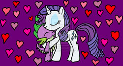 Size: 1024x555 | Tagged: safe, artist:bigpurplemuppet99, rarity, spike, g4, female, heart, male, ship:sparity, shipping, straight