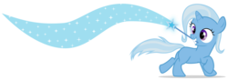 Size: 4284x1500 | Tagged: safe, artist:vcsajen, trixie, pony, unicorn, g4, .svg available, blank flank, female, filly, high res, magic wand, mouth hold, running, simple background, solo, transparent background, vector